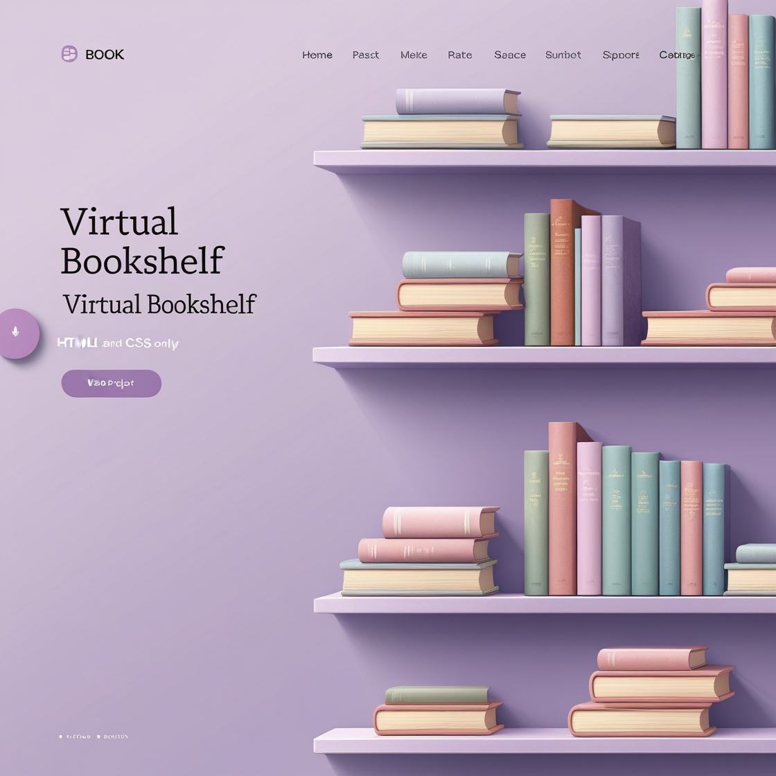 Miniatura do projeto Estante de Livros com fundo roxo e ícones de livros.
